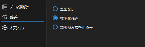標準化残差の選択
