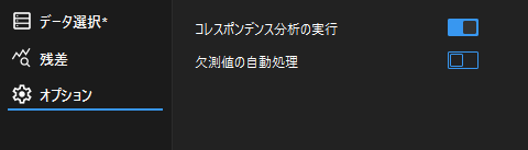 コレスポンデンス分析の実行