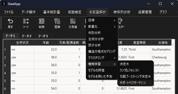 サポートベクタマシンの選択