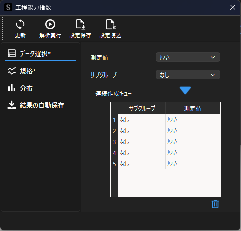 工程能力指数の連続算出