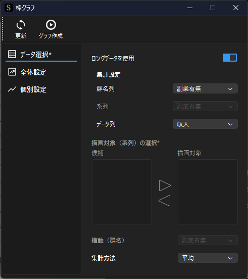 棒グラフのデータ選択